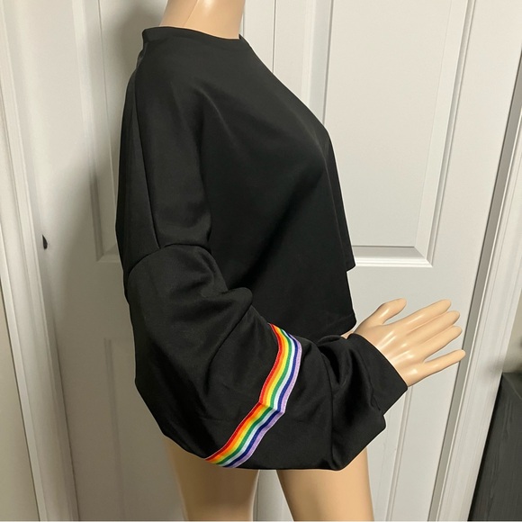 RomWe | Black crop long sleeve sweater - Picture 3 of 9